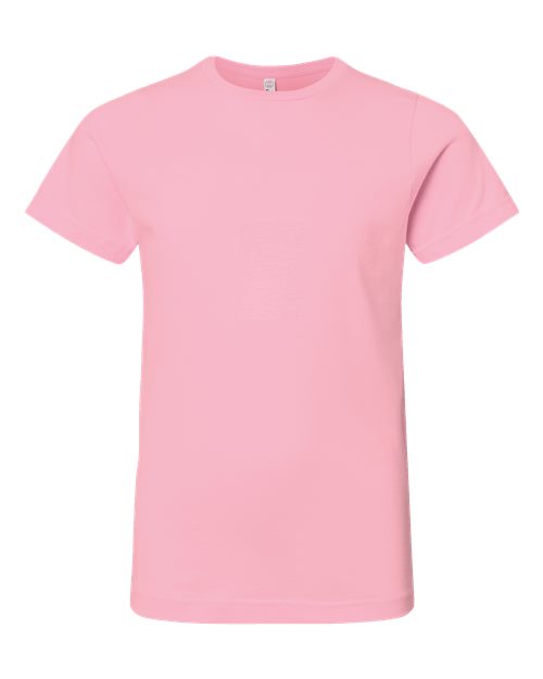 LAT 6101 Youth Fine Jersey Tee - Pink - front