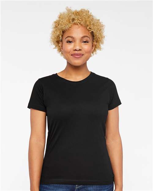 LAT 3516 Women's Fine Jersey Tee - Black - model front
