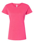 LAT 3516 Women's Fine Jersey Tee - Hot Pink - front