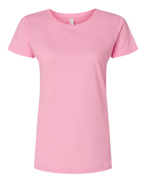 LAT 3516 Women's Fine Jersey Tee - Pink - front