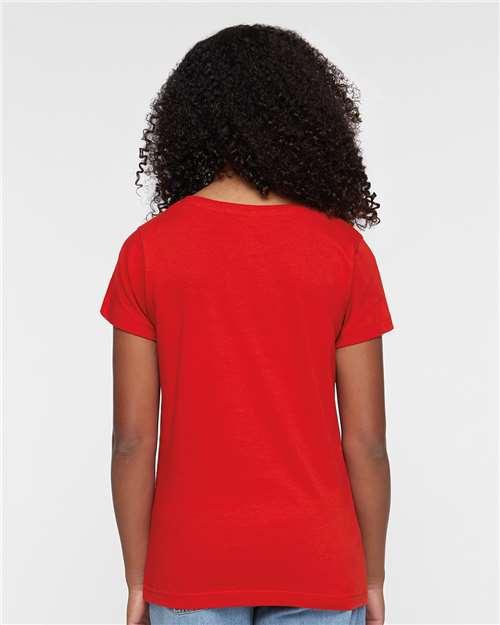 LAT 3516 Women's Fine Jersey Tee - Red - model back
