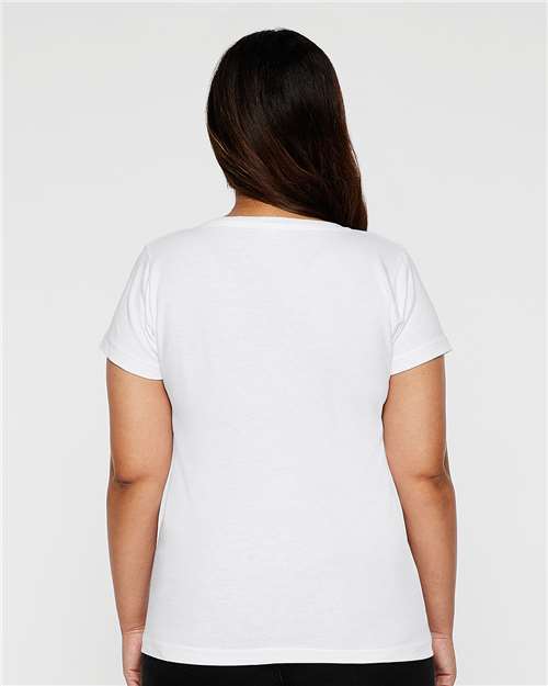 LAT 3516 Women's Fine Jersey Tee - White - model back