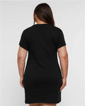 LAT 3522 Women's Fine Jersey V-Neck Coverup - Black - model back