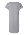 LAT 3522 Women's Fine Jersey V-Neck Coverup - Heather - back