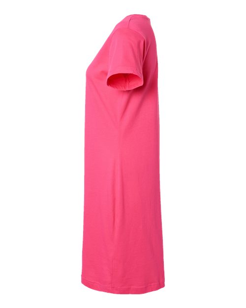 LAT 3522 Women's Fine Jersey V-Neck Coverup - Hot Pink - side