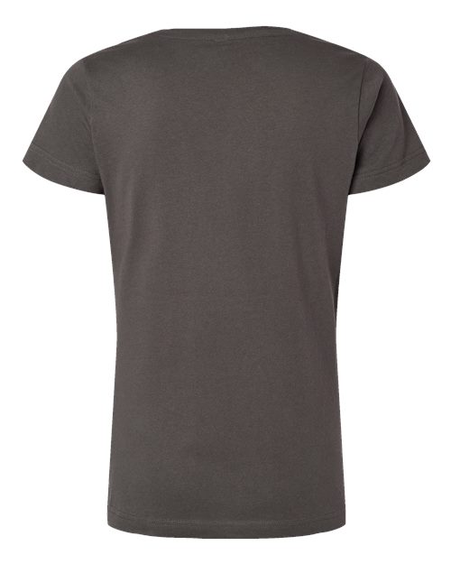 LAT 3507 Women's Fine Jersey V-Neck Tee - Charcoal - back