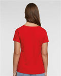 LAT 3507 Women's Fine Jersey V-Neck Tee - Red - model back