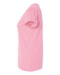 LAT 3507 Women's Fine Jersey V-Neck Tee - Pink - side