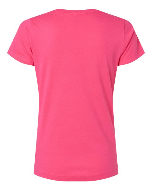 LAT 3507 Women's Fine Jersey V-Neck Tee - Hot Pink - back