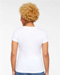 LAT 3507 Women's Fine Jersey V-Neck Tee - White - model back