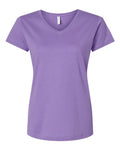 LAT 3507 Women's Fine Jersey V-Neck Tee - Lavender - front