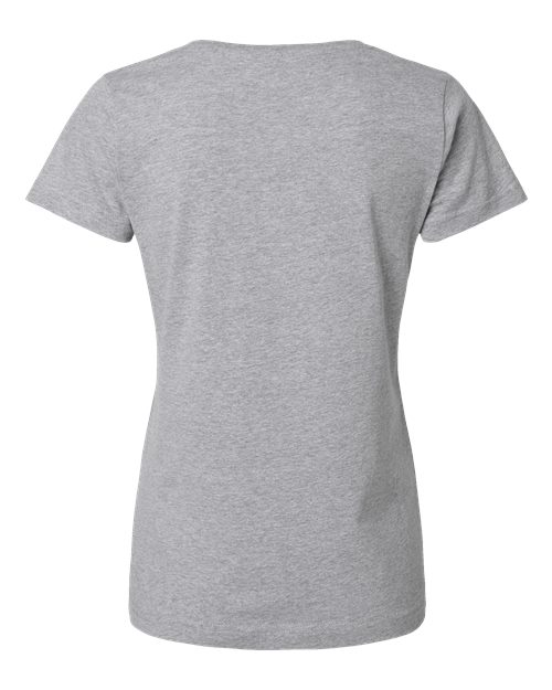 LAT 3507 Women's Fine Jersey V-Neck Tee - Heather - back
