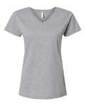 LAT 3507 Women's Fine Jersey V-Neck Tee - Heather - front