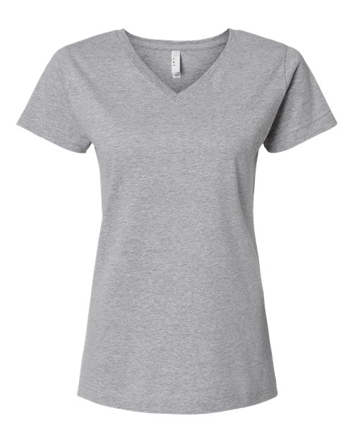 LAT 3507 Women's Fine Jersey V-Neck Tee - Heather - front