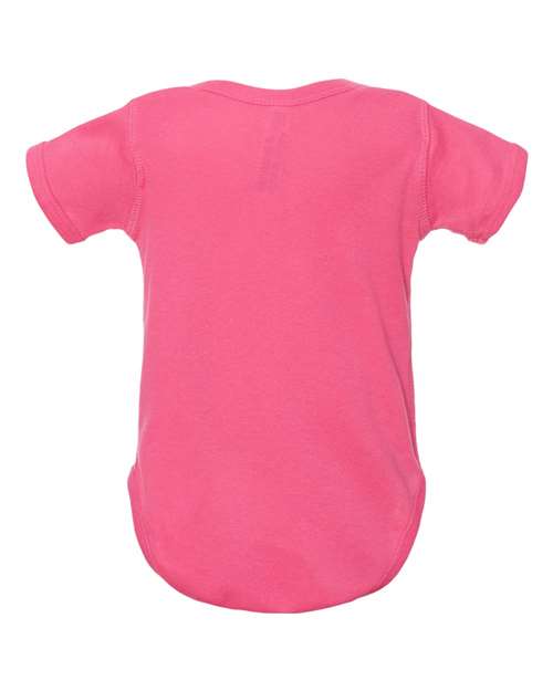 Rabbit Skins 4400 Infant Baby Rib Bodysuit - Hot Pink - back