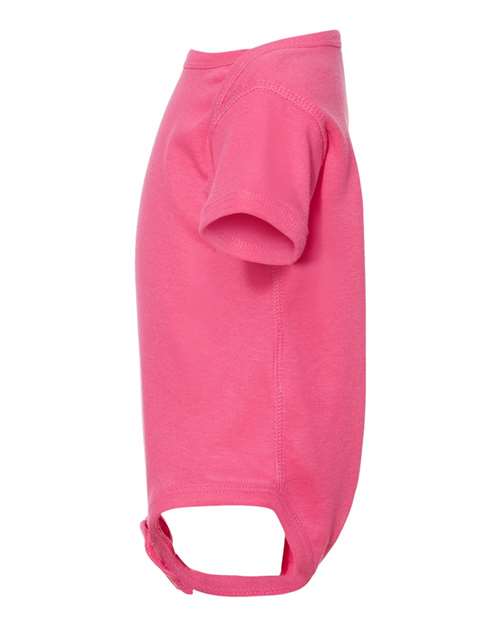 Rabbit Skins 4400 Infant Baby Rib Bodysuit - Hot Pink - side
