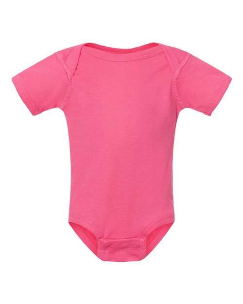 Rabbit Skins 4400 Infant Baby Rib Bodysuit - Hot Pink - front