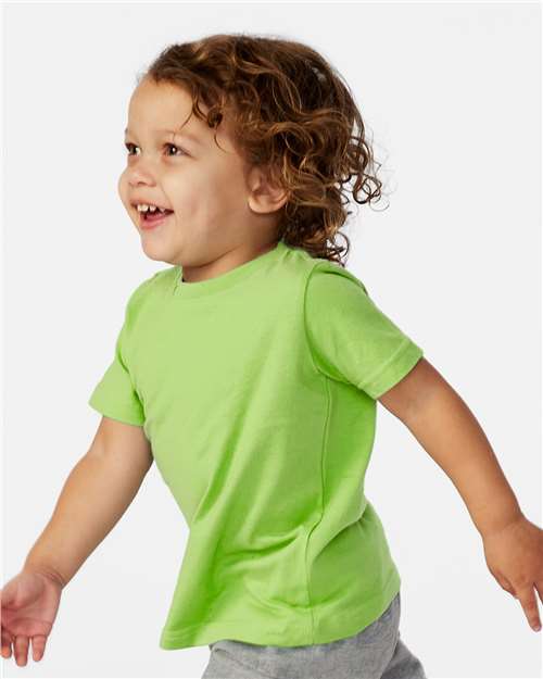 Rabbit Skins 3321 Toddler Fine Jersey Tee - Key Lime - model side
