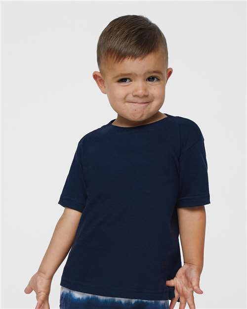 Rabbit Skins 3322 Infant Fine Jersey Tee - Navy - model front