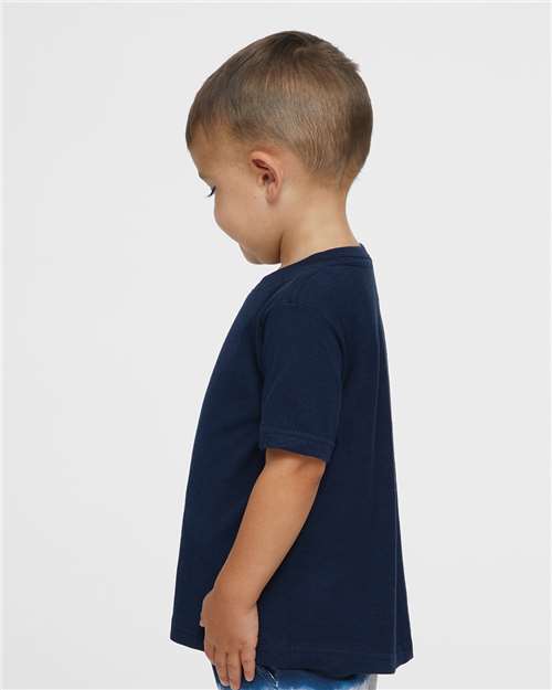 Rabbit Skins 3322 Infant Fine Jersey Tee - Navy - model side
