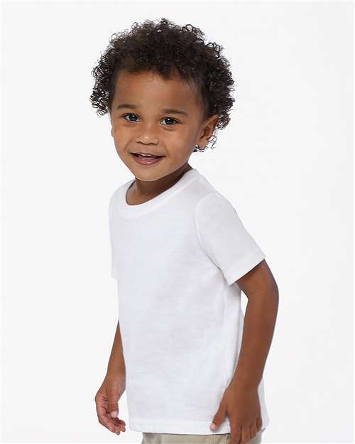 Rabbit Skins 3322 Infant Fine Jersey Tee - White - model side