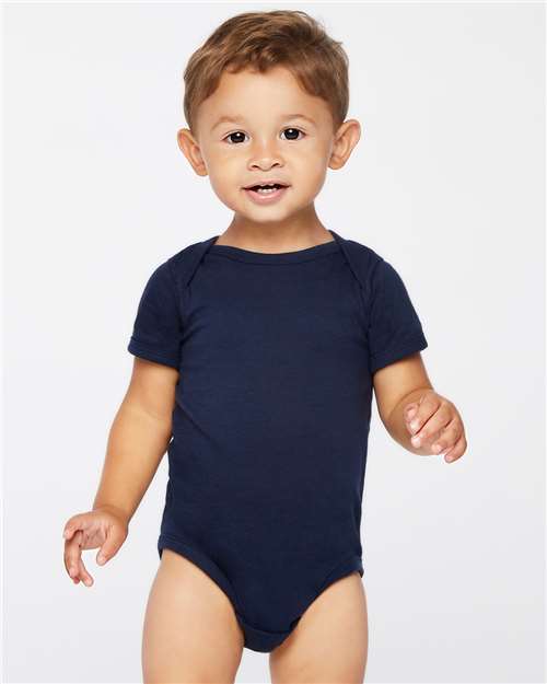 Rabbit Skins 4424 Infant Fine Jersey Bodysuit - Navy - model front