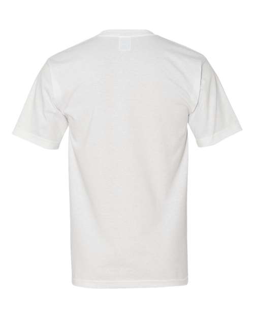 Bayside 5070 Unisex USA-Made Midweight Pocket T-Shirt - White - back