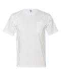 Bayside 5070 Unisex USA-Made Midweight Pocket T-Shirt - White - front