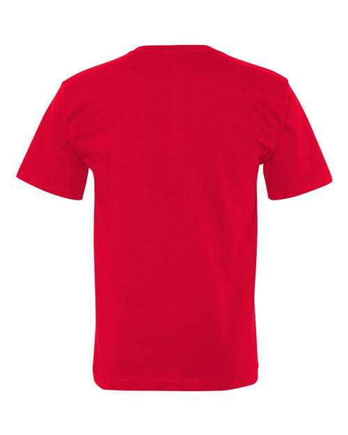 Bayside 5070 Unisex USA-Made Midweight Pocket T-Shirt - Red - back