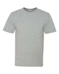 Bayside 5070 Unisex USA-Made Midweight Pocket T-Shirt - Dark Ash - front
