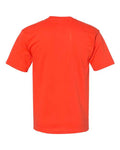 Bayside 5070 Unisex USA-Made Midweight Pocket T-Shirt - Bright Orange - back