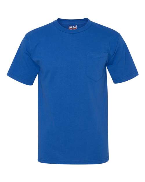 Bayside 3015 Unisex Union-Made Pocket T-Shirt - Royal Blue - front