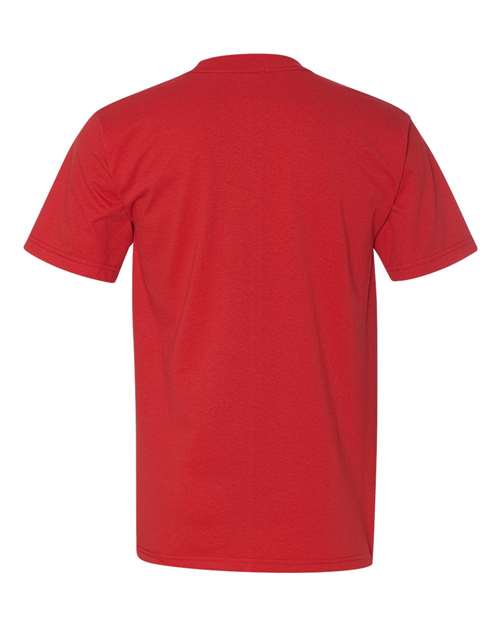 Bayside 3015 Unisex Union-Made Pocket T-Shirt - Red - back