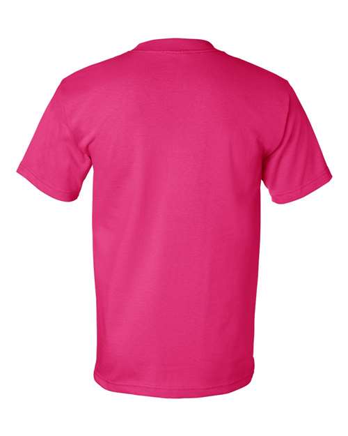 Bayside 5100 Unisex USA-Made Heavyweight T-Shirt - Bright Pink - back