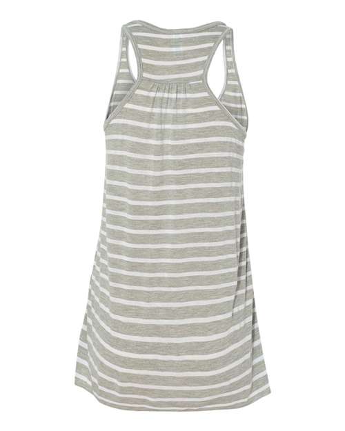 BELLA + CANVAS 8800 Women's Flowy Racerback Tank - Athletic Heather/ White - back