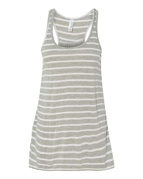 BELLA + CANVAS 8800 Women's Flowy Racerback Tank - Athletic Heather/ White - front