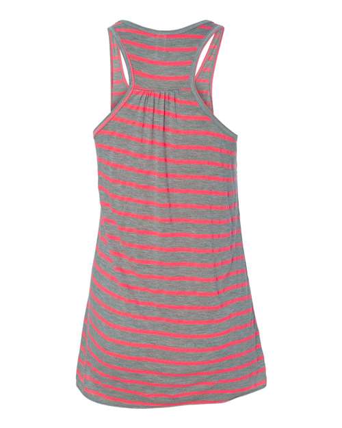 BELLA + CANVAS 8800 Women's Flowy Racerback Tank - Athletic Heather/ Neon Pink - back