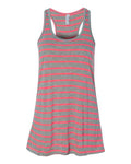 BELLA + CANVAS 8800 Women's Flowy Racerback Tank - Athletic Heather/ Neon Pink - front