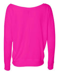 BELLA + CANVAS 8850 Women’s Flowy Off Shoulder Long Sleeve Tee - Neon Pink - back