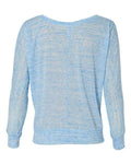 BELLA + CANVAS 8850 Women’s Flowy Off Shoulder Long Sleeve Tee - Blue Marble - back
