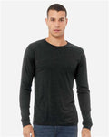 BELLA + CANVAS 3513 Unisex Triblend Long Sleeve Tee - Charcoal Black Triblend - model front