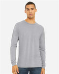 BELLA + CANVAS 3513 Unisex Triblend Long Sleeve Tee - Athletic Grey Triblend - model front