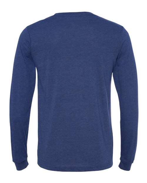 BELLA + CANVAS 3513 Unisex Triblend Long Sleeve Tee - Navy Triblend - back