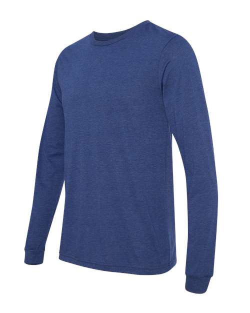 BELLA + CANVAS 3513 Unisex Triblend Long Sleeve Tee - Navy Triblend - side