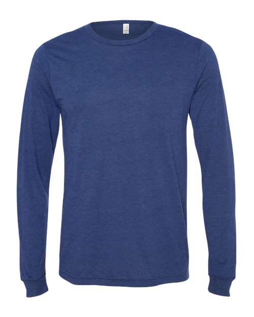 BELLA + CANVAS 3513 Unisex Triblend Long Sleeve Tee - Navy Triblend - front