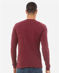 BELLA + CANVAS 3513 Unisex Triblend Long Sleeve Tee - Maroon Triblend - model back
