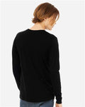BELLA + CANVAS 3513 Unisex Triblend Long Sleeve Tee - Solid Black Triblend - model back