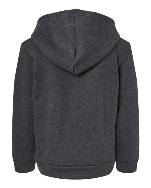 BELLA + CANVAS 3719T Toddler Sponge Fleece Pullover Hoodie Sweatshirt - Dark Grey Heather - back