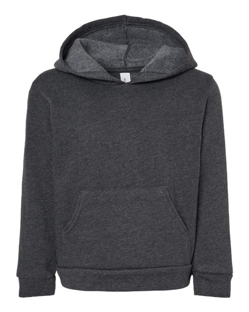 BELLA + CANVAS 3719T Toddler Sponge Fleece Pullover Hoodie Sweatshirt - Dark Grey Heather - front