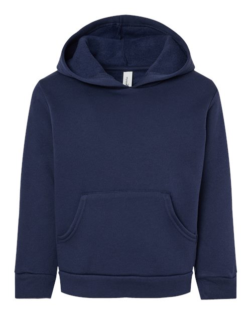BELLA + CANVAS 3719T Toddler Sponge Fleece Pullover Hoodie Sweatshirt - Navy - front